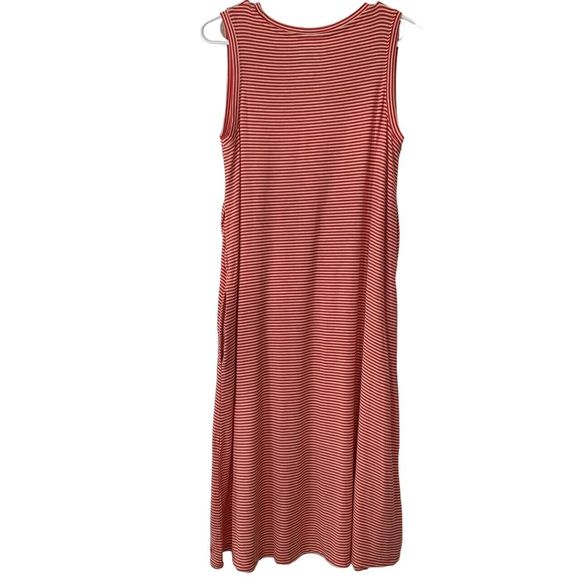 Cuddle Dudds Dress Size Medium Red/White Stripes Overlapping Asymmetrical Bodice - Picture 1 of 6